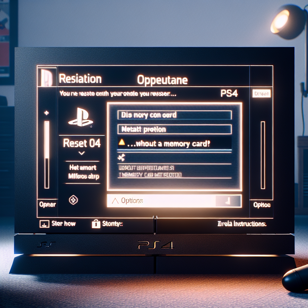 can i reset my ps4 without the memory card error