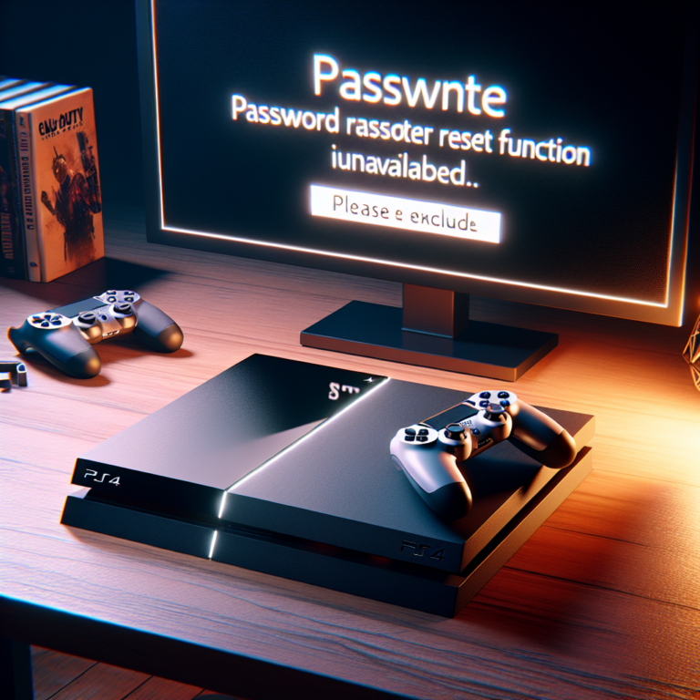 cant reset password on ps4